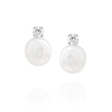 עגילי פנינה ויהלום לורן