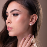 עגילי פנינה ויהלום לורן