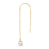 עגיל שרוך פנינה פמלה זהב 14 קראט