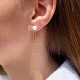 עגיל פנינה קרול זהב 14 קראט