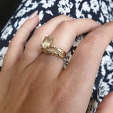 טבעת שירין 14 קראט יהלומים לבנים