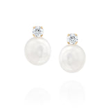 עגילי פנינה ויהלום לורן