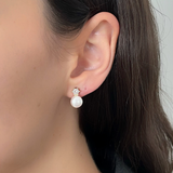 עגילי פנינה וזרקון היילי זהב