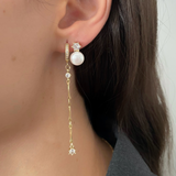 עגילי פנינה וזרקון היילי זהב