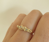 טבעת שירין 14 קראט יהלומים לבנים